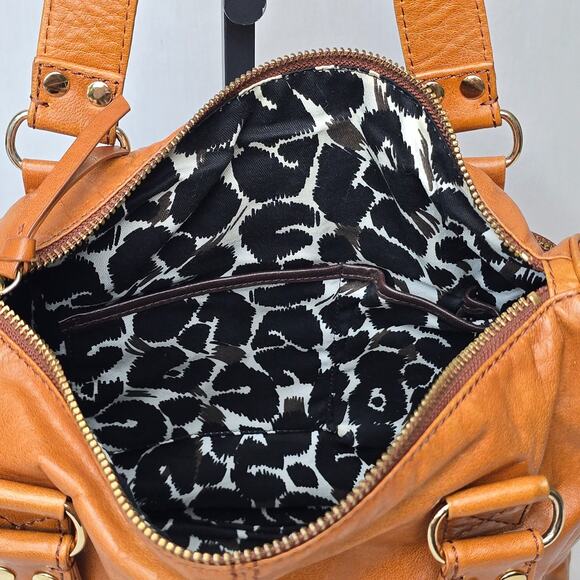 Gianni Bini Leather Shoulder Bag Chestnut - Cognac Brown - Picture 7 of 16